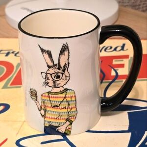 signature large cup mug 17.5 oz hipster hare rabbit  new